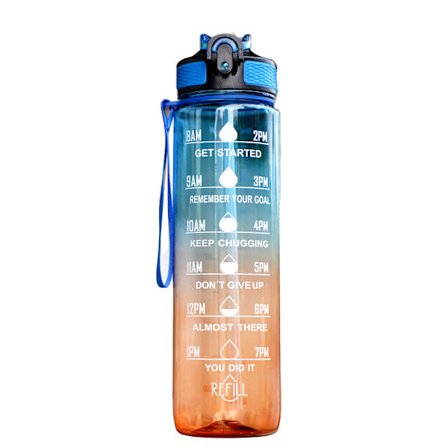 Motiverende vannflasker med tidsmarkering, sportsvannflaske