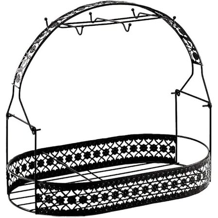 Europæisk Keramisk Tesæt Trådstativ Displaystativ Service Til Tekopper Beslag Metalstativ Til Kaffekopper Og Underkopper (sort)