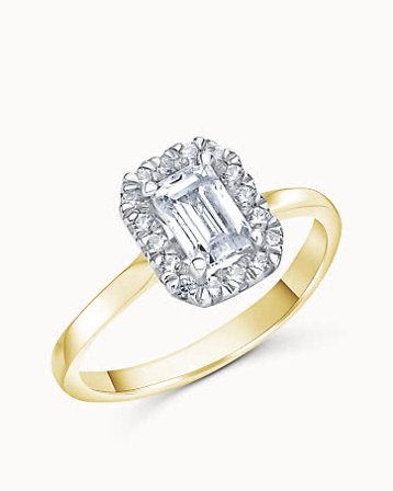 Halo Ring Diana 18K Yellow Gold Natural Diamond 0.50 Carat - Engagement Rings & Wedding Rings from Vanbruun