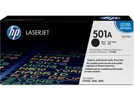 HP 501A - svart - original - LaserJet - tonerpatron (Q6470A)