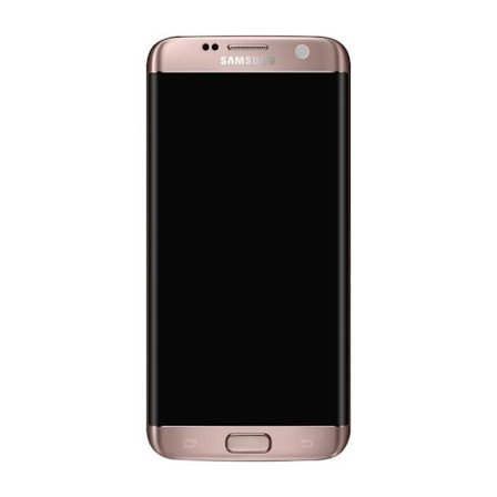Block Komplett Galaxy S7 Edge LCD-skärm Touchglas Original rosa champagne Rosa