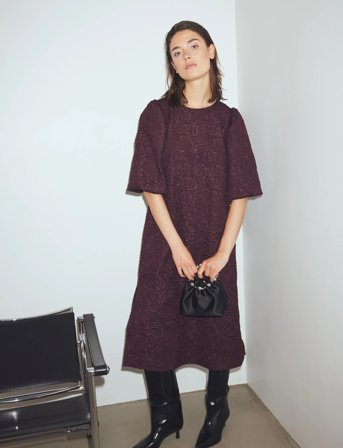 Noella N-Pastis Long Dress - Burgundy - XS