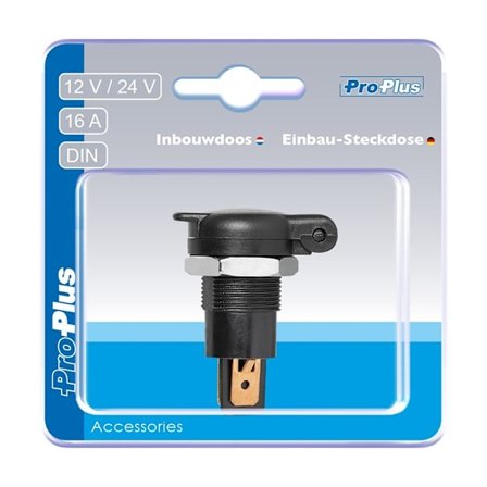 Infällt uttag DIN 12V/24V-16A i blister