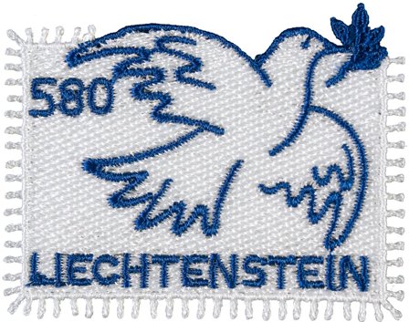 Liechtenstein - Fredsdue/Dove of Peace - Postfrisk broderet miniark