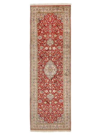 Medaljonkikuvioinen Pieni Kashmir 100% Silkki Matot 80X247 Silkki