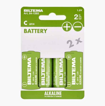 Biltema - C/LR14 Alkalisk batteri 2-pk.