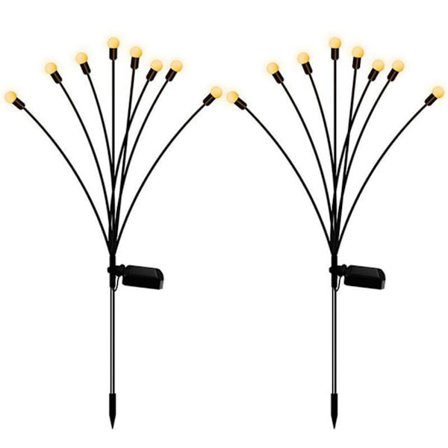 2-pak Vandtætte Solcelle LED Sankt Hans Orm Lys til Udendørs Terrasse Sti Plæne