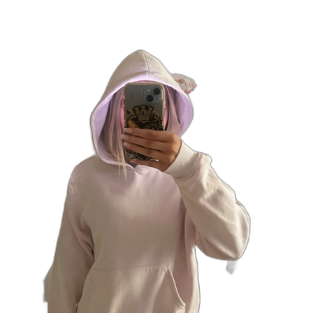 Ljusrosa hoodie med huva