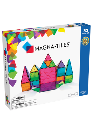 Magna-Tiles MAGNA-TILES i klara transparenta färger 32 delar Byggsatser Unisex Flerfärgad ONESIZE