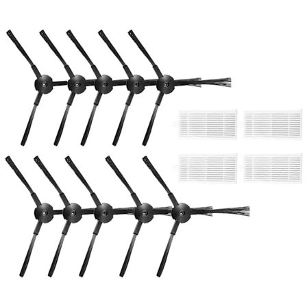 10 kpl sivuharja + 4 kpl Hepa-suodatin Briciola 2711 2712 2713 2717 ROBOT Puhdistimen osat tarvikkeet