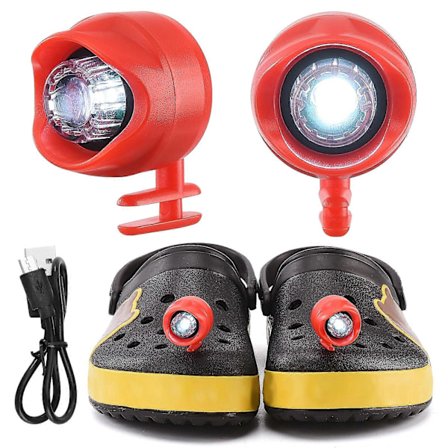 Ajovalot Crocseihin, 2 kpl Tukkeihin LED-valot IPX5 Vedenpitävä Kengän Valo Koriste Koiran Ulkoilutukseen, Retkeilyyn, 72 tuntia Valoa, Aikuisille ja 