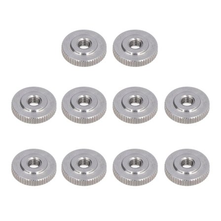 304 Rustfrit Stål Riflet Tommelfinger Møtrik M6 Fladt Hoved Gennemgående Hul Håndtilspændingsmøtrik