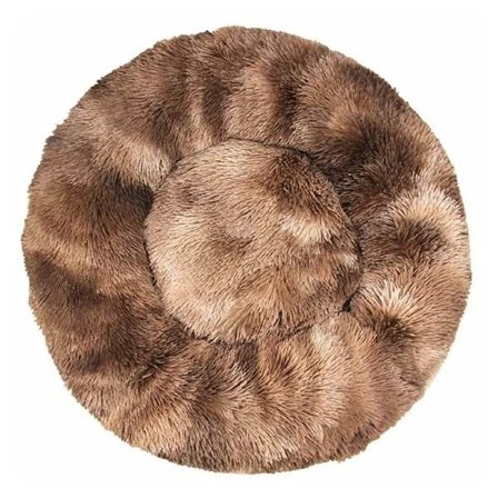Kattbädd, fluffig kudde, mjuk tvättbar för katter hundar (Tie-Dye Brown, 40 cm), Sunny
