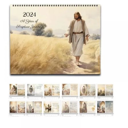 2024 Jesus Kalender, Väggkonstkalender tryckt på premiumarkivpapper