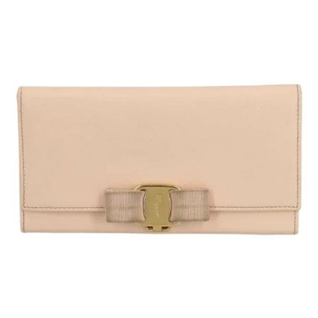 Salvatore Ferragamo Pre-owned, Pre-owned Leather wallets Beige, Dames, Maat:ONE Size