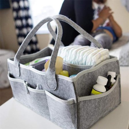 Babybleieservietter Bag Caddy Baby Nappy Organizer Kurv Sygeplejerske
