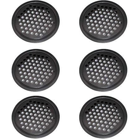 6 stycken ventilationsgaller i rostfritt stål, skåpsventilationsgaller - 60 mm runt ventilationsgaller kan användas i garage, badrum, sovrum