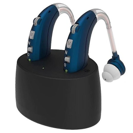 Uppladdningsbara Bluetooth-hörapparater kompatibla med seniorer med brusreducerande hörförstärkare kompatibla med vuxna
