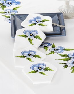 Servietten Blaue Stiefmütterchen 4-er Pack