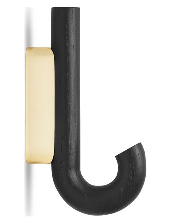 Gejst Hook Hanger Mini Black Oak/Brass - Black - H:13.3CM