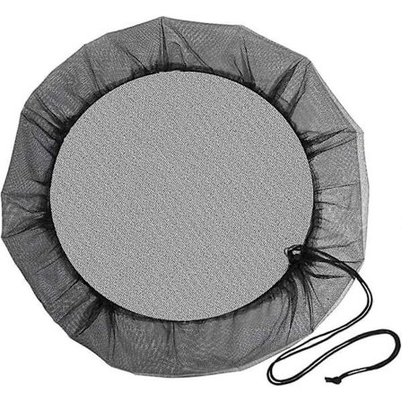 2 kpl Sadeveden Keräysämpärin Verkkokansi Säädettävällä Kiristysnyörillä Estää Hyttysiä Lehtiä Roskia Sateenvarusteet (musta, 80cm)