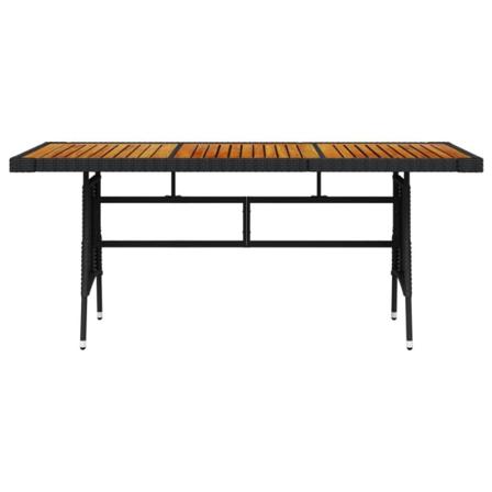 Vidaxl Trädgårdsbord Svart 160x70x72cm Konstrotting Massiv Akaci Svart