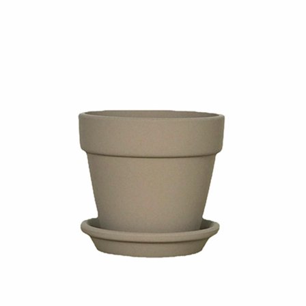 Rund Kruka - Lätt Inomhus Utomhus Plastkruka med Dräneringsplugg, Rustikt Sten