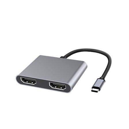 USB-C til Dobbel HDMI 4k MST Adapter, Bærbar USB C HDMI Hub, Type