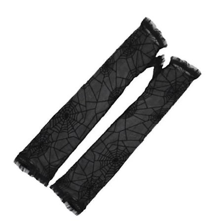 Albuelange Mesh Blonde Lange Handsker Transparente Edderkoppespindhandsker Halloweenhandsker