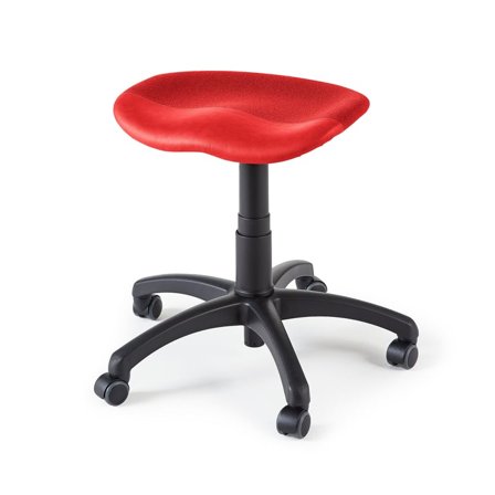 Ergonomisk stödstol med höjdjusterbar och vinklingsbar sits - Slitstark klädsel, Röd