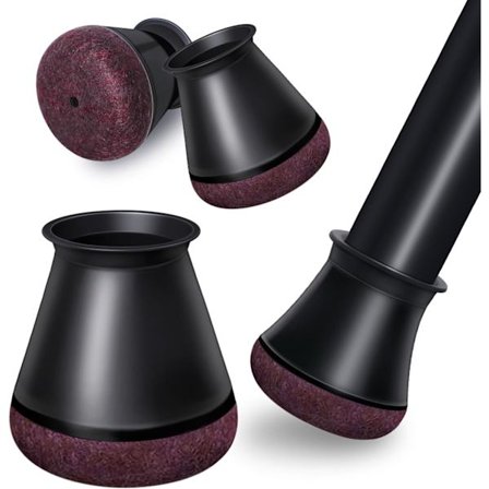 24 stk. Stolbenbeskyttere Sorte til Stolbenshætter Silikone Gulvbeskyttere Filtpuder til Stole Reducerer Støj Forebygger Ridser Sort 17 mm