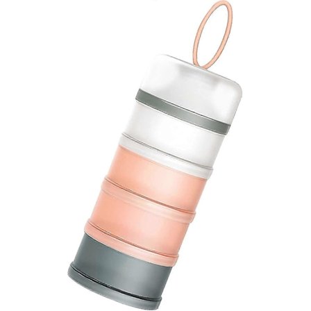 Stapelbar Baby Mjölkpulverbehållare 4 Lager Baby Matningsformula Förvaringsburk Behållare För Spannmål Mat Frukt Snacks Mjölk (1st) -ZHENV