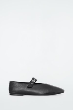 COS Women's Buckled Ballet Flats in Black