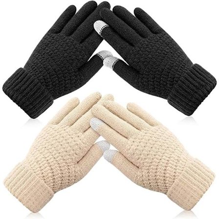 Vinterhandsker - 2 par touchscreen-vinterhandsker - termiske vinterhandsker - vinterhandsker til kvinder