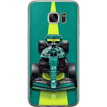 Yhteensopiva Puhelinkuori Samsung Samsung Galaxy S7 edge Aston Martinin Formula 1 -auto vihreässä kilpailumuotoilussa, jossa on moderni studiosentun