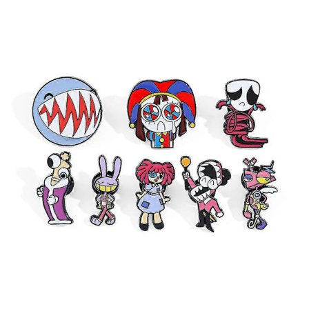8 stk./sett The Amazing Digital Circus Pins Sirkus Klovn Jakkeemblemer For Fans Suvenirgave