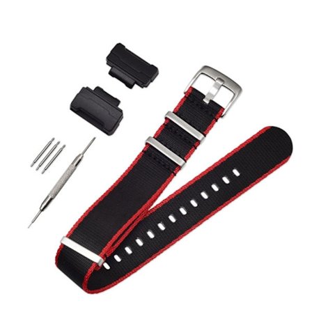 Casio G-SHOCK G-8900 / GA-110 / DW-5600 klockarmband i enkel nylon - Svart / Röd