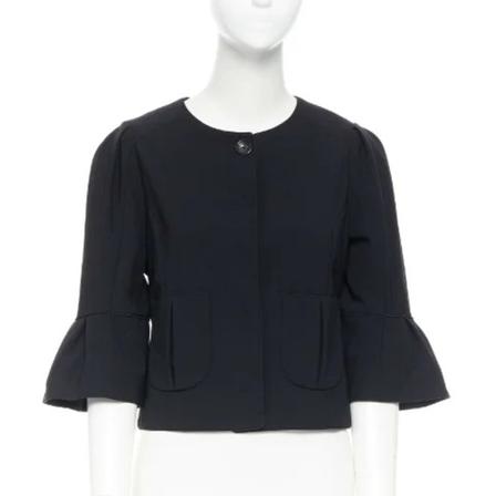 Fendi Vintage Pre-owned Wool outerwear , Zwart , Dames , Maat: ONE Size Vintage Jassen
