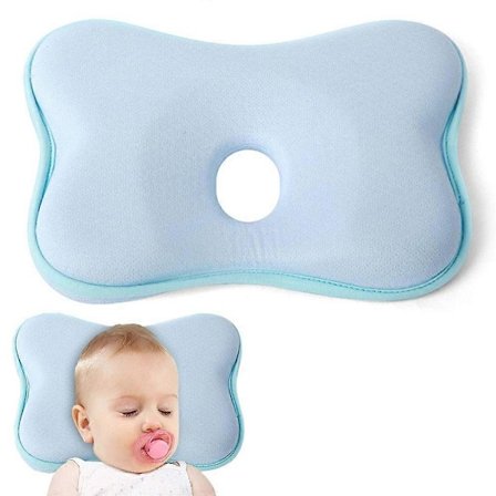 Ortopedisk Babypute Mot Flatt Hode, Babypute Mot Flatt Hode, Babypute Hode Deformasjon Flatt Hode (Blå)