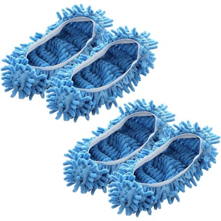 wxsp-2 par moppesko, rengjøringssko, moppetøfler, latmannstøfler - vaskbare og gjenbrukbare - mikrofiber myke rengjøringssko, moppehode kostesko