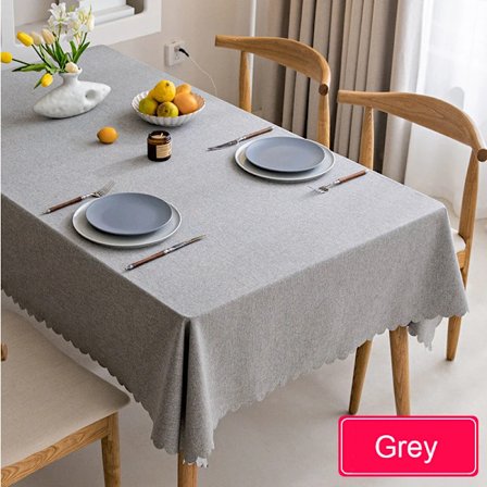 Vandtæt dug, nordisk bomuld og linned dug, japansk stil, ensfarvede duge til spisebord, sofabord, grå