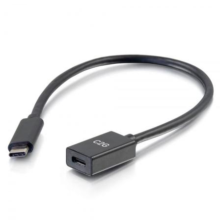 C2G 1ft USB-C to C 3.1 (Gen 2) Male to Female Extension Cable (10Gbps) - USB type C-forlengelseskabel - 24 pin USB-C til 24 pin USB-C - 30 cm