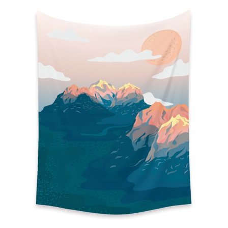 Wekity Mountains Tapestry Estetisk Kunst Hjem Bakgrunn Stoff Dekor Gave Tapestry for Stue Soverom Decor (4, 71 X 91 tommer)