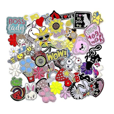 Stryge-på-lap 60 stk Stryge-på-lap Tøj Stryge-på-syning Mønster Til Tøj, Kjoler, Hatte, Jeans, Diy Tilbehør