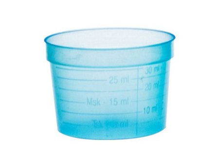 Mätmuggar för engångsbruk, plast, 30 ,ml 50/fp - Lyreco - Sjukvård och omsorg - Diagnos och behandling - Medicinering