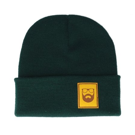 Bearded Man - Vihreä cuff Beanie - Logo Patch Bottle Green Beanie @ Hatstore