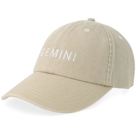 Iconic - Beige unconstructed Keps - Small Font Gemini Vintage Washed Sand Dad Cap @ Hatstore
