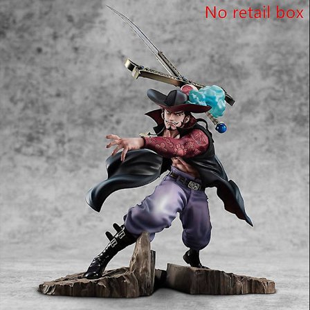 34 cm Anime One Piece Figur Kamp Ver. Dracule Mihawk Figur PVC Action Figur Samlingsmodell Leker Gave til barn