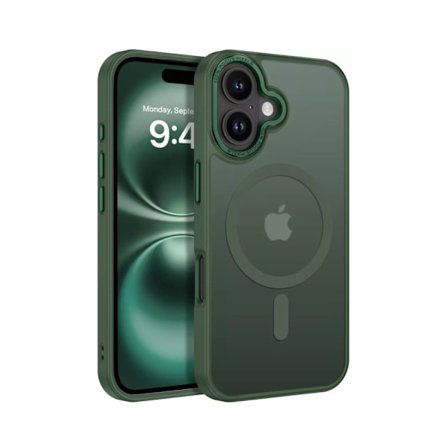 iPhone 16 Cover - Magsafe Frosted Cover – Mørkegrøn