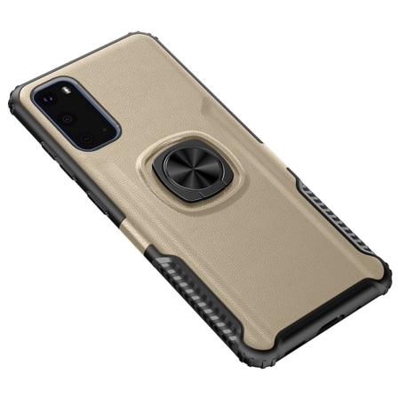 Skyddsskal med Ringhållare - Samsung Galaxy S20 Guld